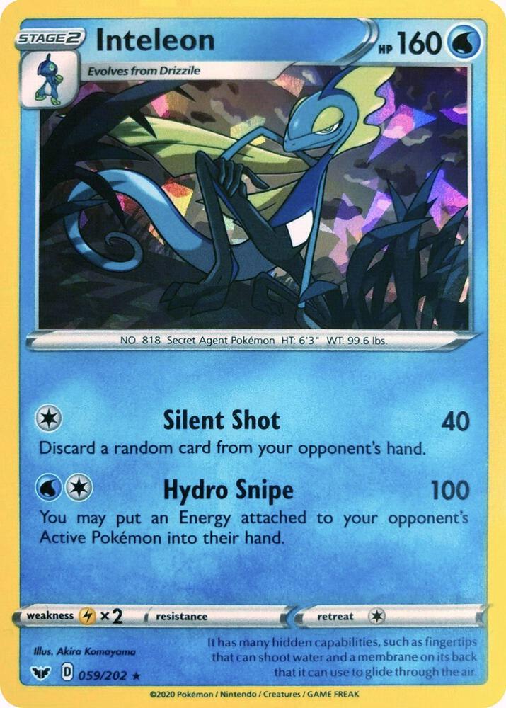 Sword & Shield Inteleon [Cracked-Ice] Pokémon card